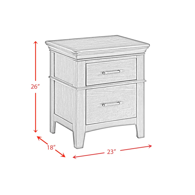 Coy Side Table W/Power Port USB in White
