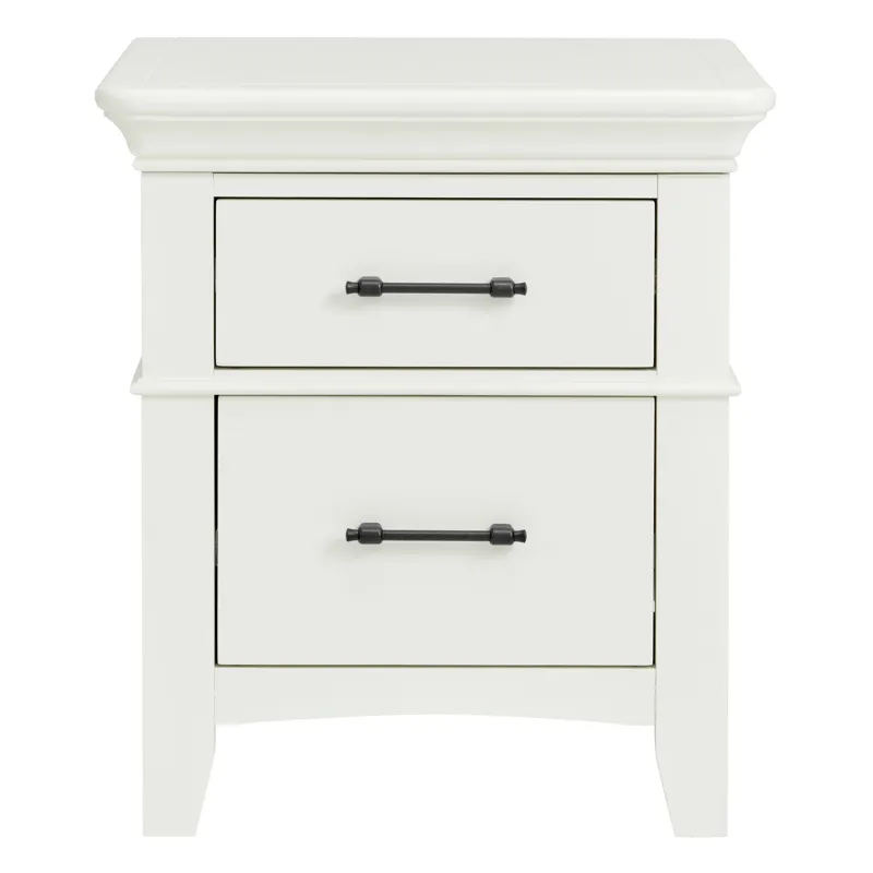 Coy Side Table W/Power Port USB in White