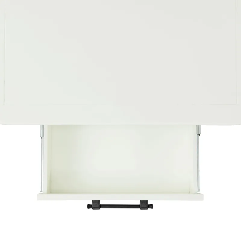 Coy Side Table W/Power Port USB in White