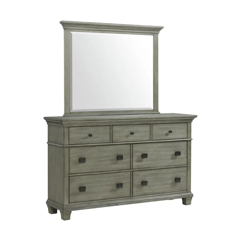 Crawford Dresser & Mirror Set Grey