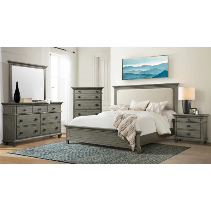 Crawford Dresser & Mirror Set Grey