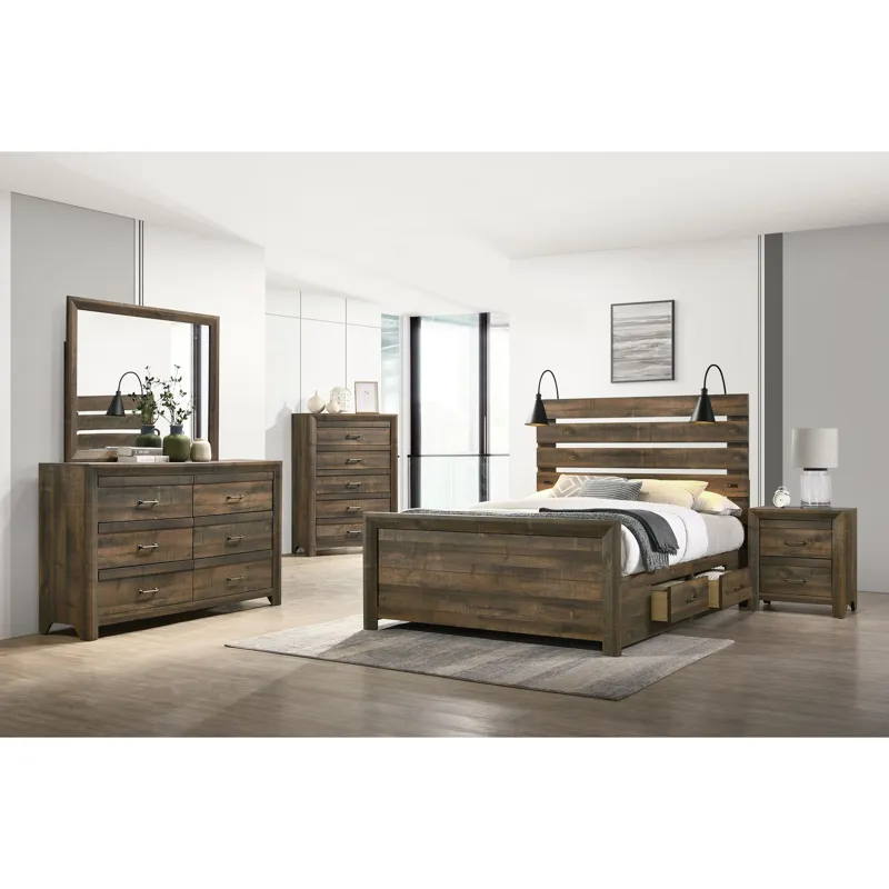 Dallas Nightstand Rustic Brown
