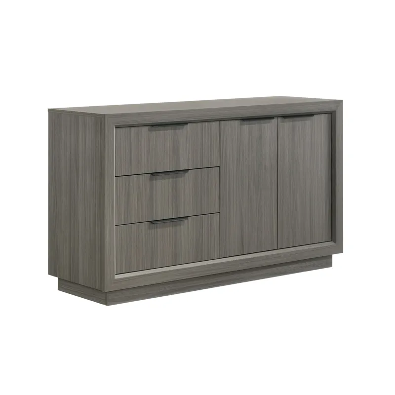 Darien Bedroom Set with Queen Bed, Dresser and Nightstand in Grey