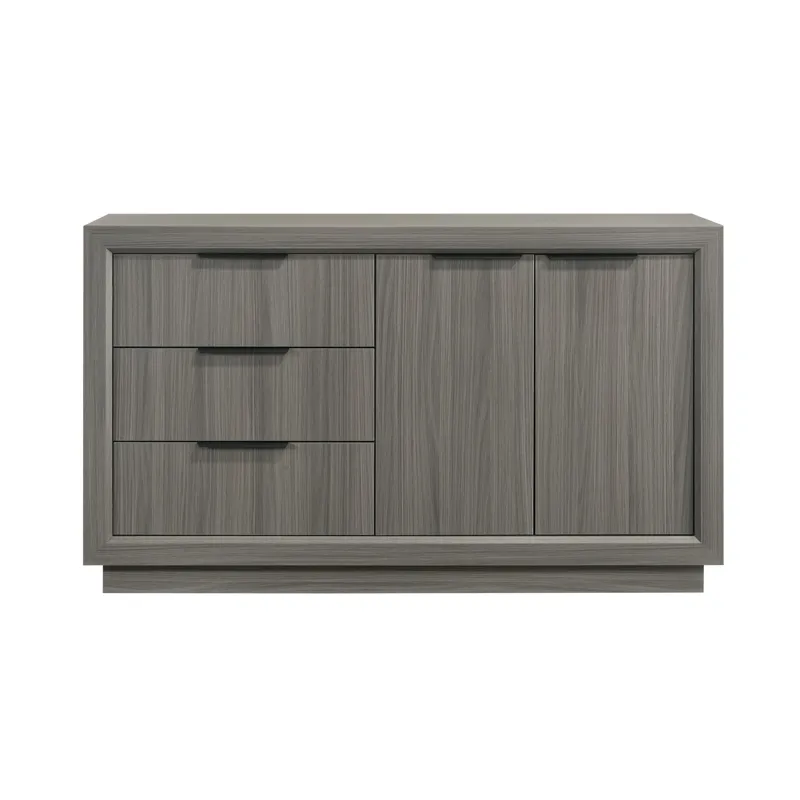 Darien Bedroom Set with Queen Bed, Dresser and Nightstand in Grey