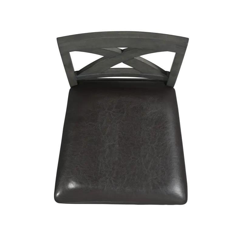 Alex Counter Side Chair W/Black PU Grey (2 Per Pack)