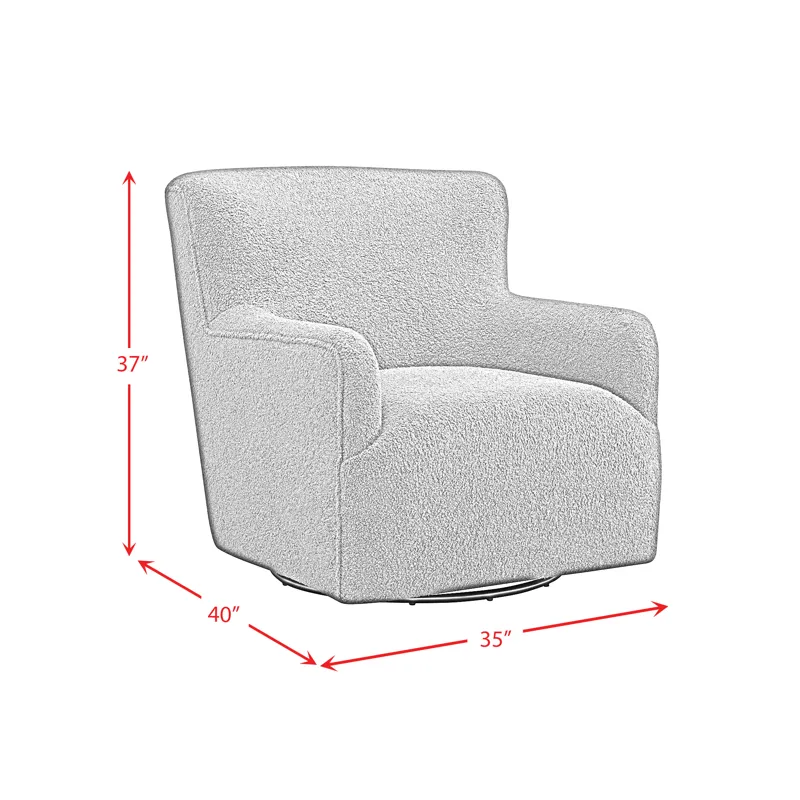 Deacon Swivel Chair in Feather Chocolate