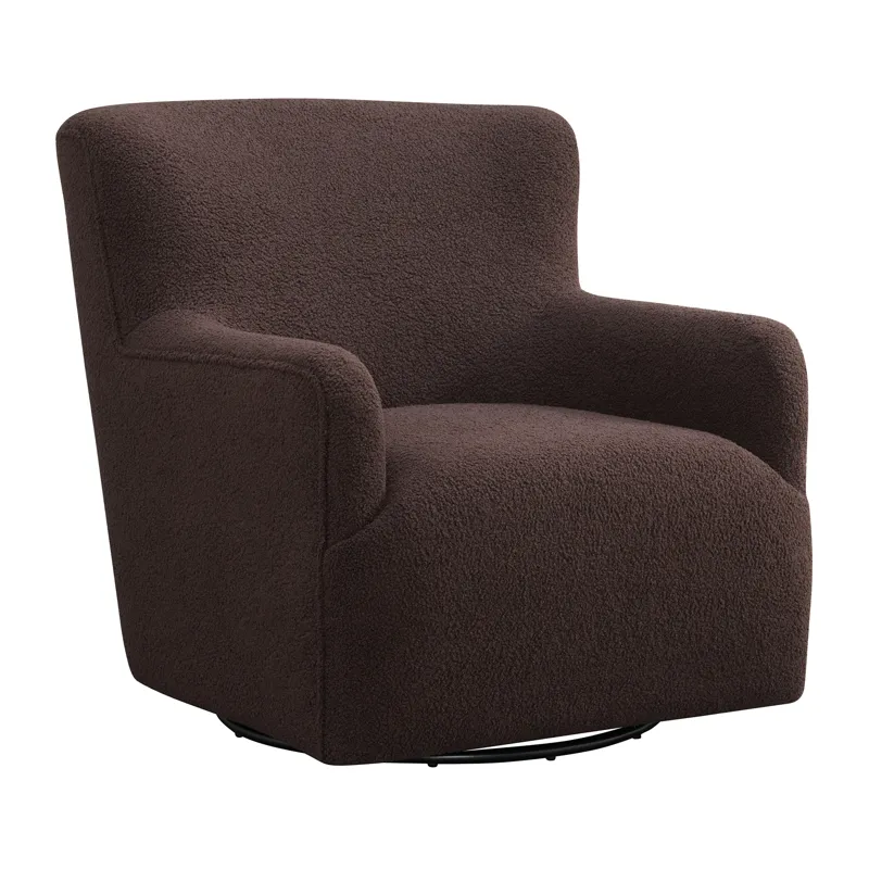 Deacon Swivel Chair in Feather Chocolate