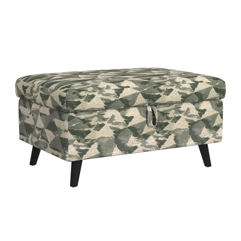 Decatur Storage Ottoman in JW Teal W/2 Pillows 20\"