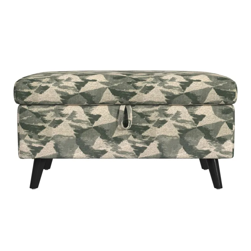 Decatur Storage Ottoman in JW Teal W/2 Pillows 20\"
