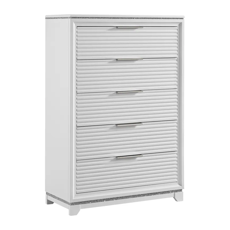 Denmark 5-Drawer Chest in White