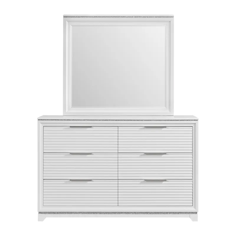 Denmark Dresser and Mirror Set in White