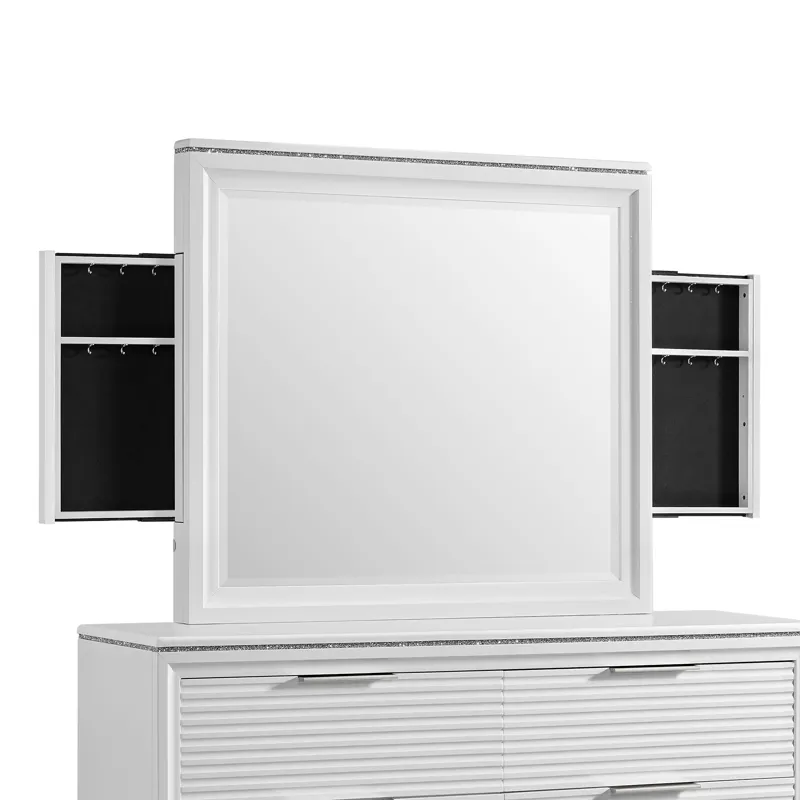Denmark Dresser and Mirror Set in White