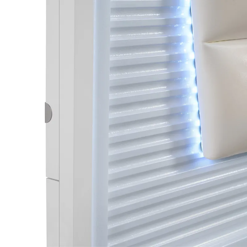 Denmark Full UPH Bed with Lights in White