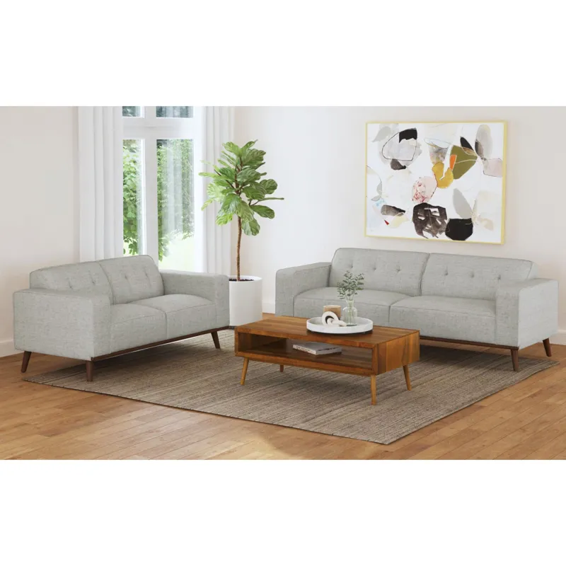 Destiny Sofa with Wood Front in Palmer Smoke