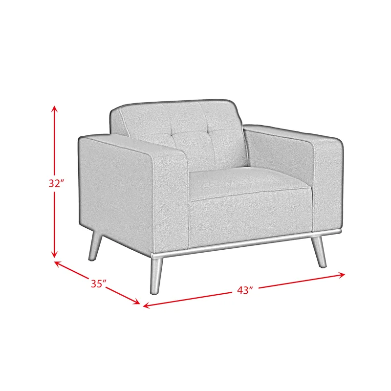 Destiny Chair with Wood Front in Pebble Brown