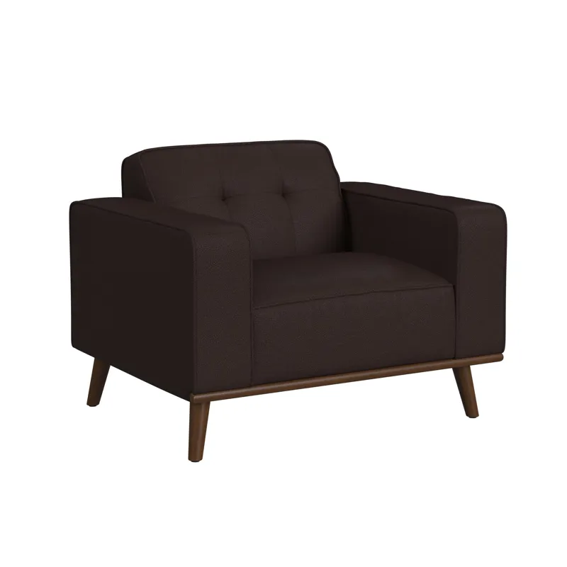 Destiny Chair with Wood Front in Pebble Brown