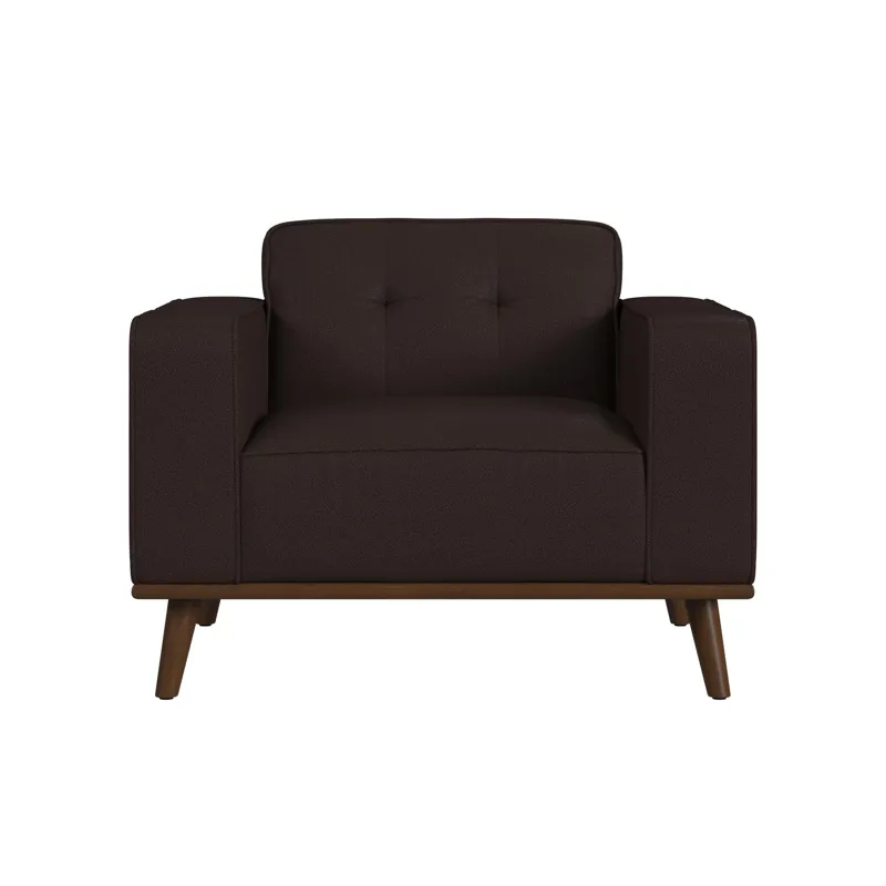 Destiny Chair with Wood Front in Pebble Brown