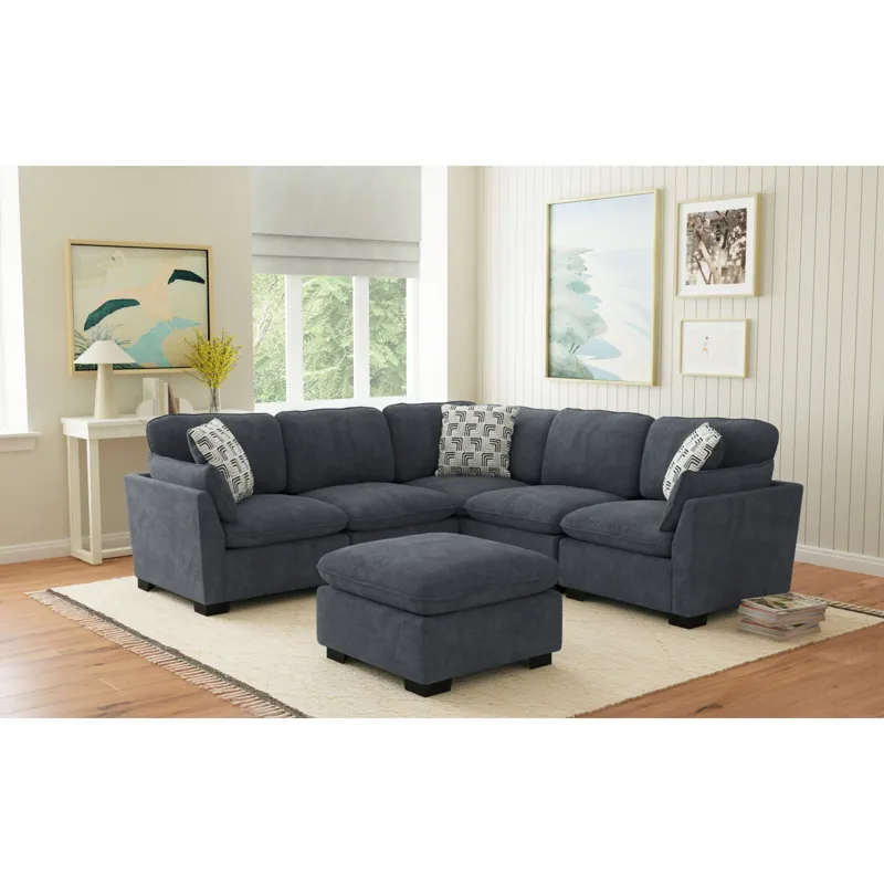 Deville Modular Ottoman in Kymberly Navy