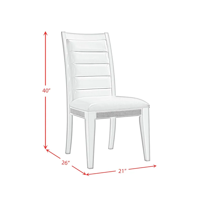 Diedra Dining Side Chair with White Fabric in White (2 Per Carton)