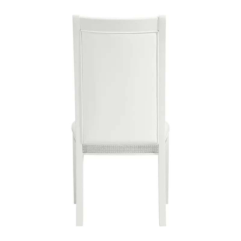 Diedra Dining Side Chair with White Fabric in White (2 Per Carton)