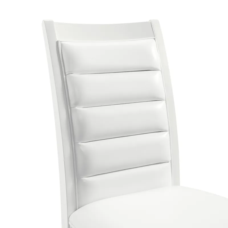 Diedra Dining Side Chair with White Fabric in White (2 Per Carton)
