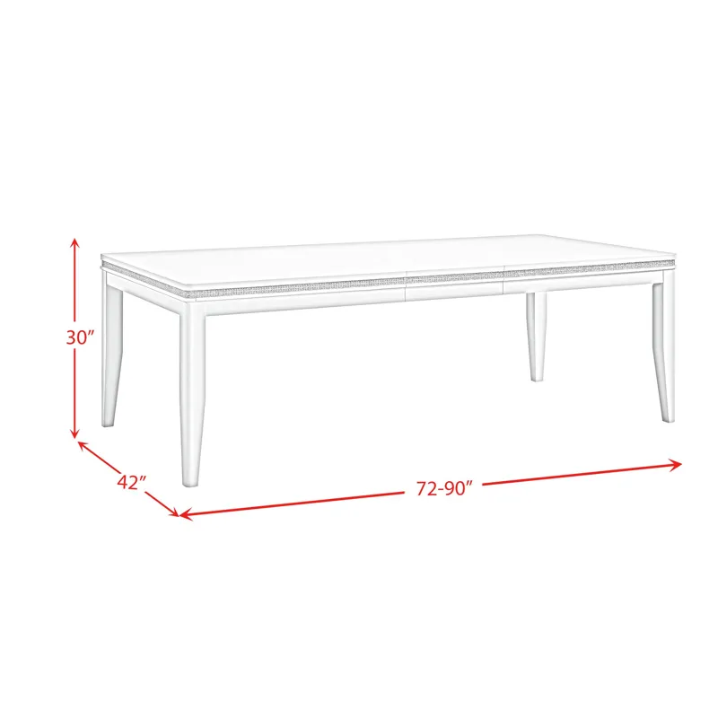 Diedra Rectangular Dining Table with 18\" Leaf in White