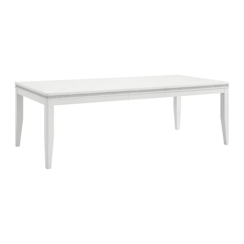 Diedra Rectangular Dining Table with 18\" Leaf in White
