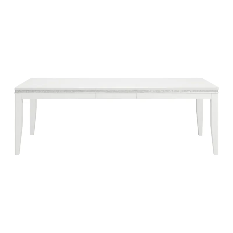 Diedra Rectangular Dining Table with 18\" Leaf in White