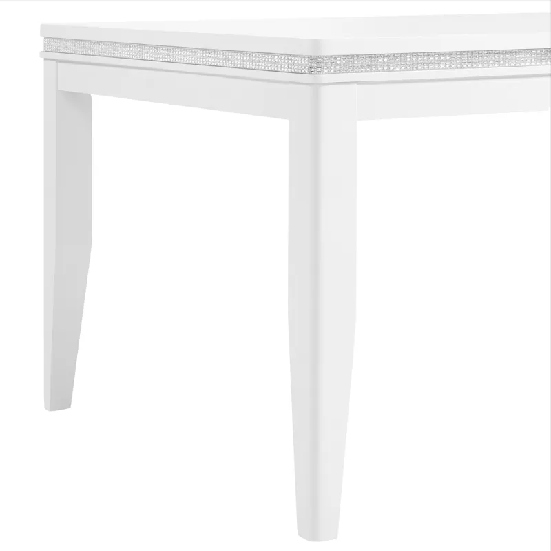 Diedra Rectangular Dining Table with 18\" Leaf in White
