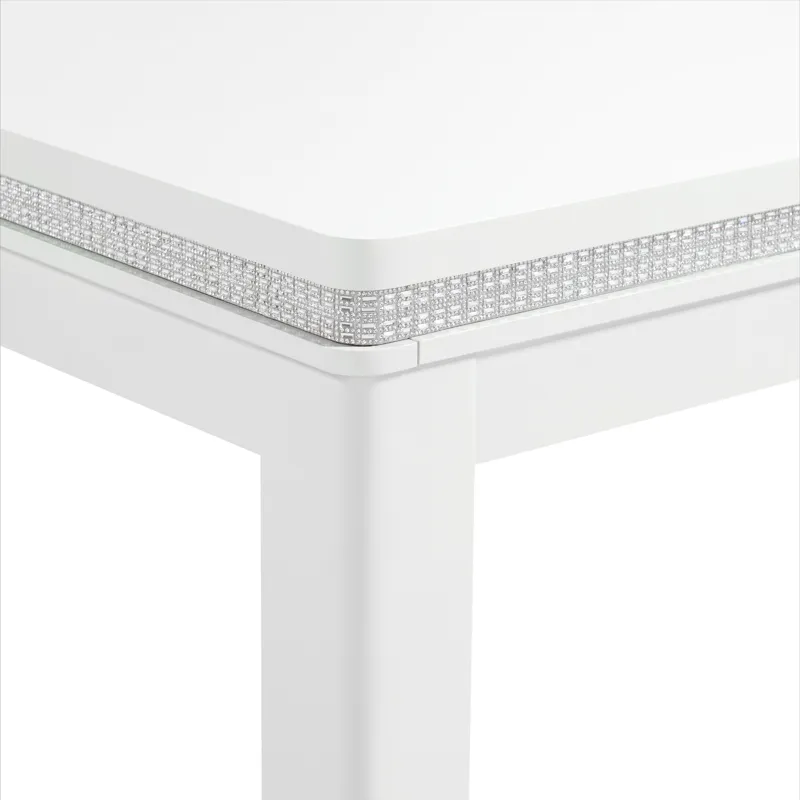 Diedra Rectangular Dining Table with 18\" Leaf in White