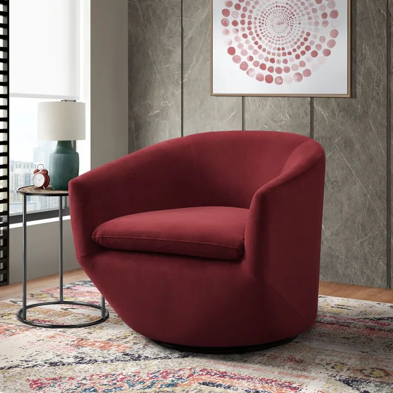 Dior Swivel Chair in Napoli Burgundy