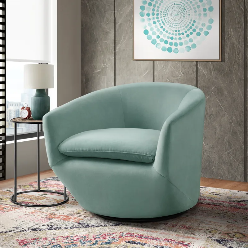 Dior Swivel Chair in Napoli Seafoam