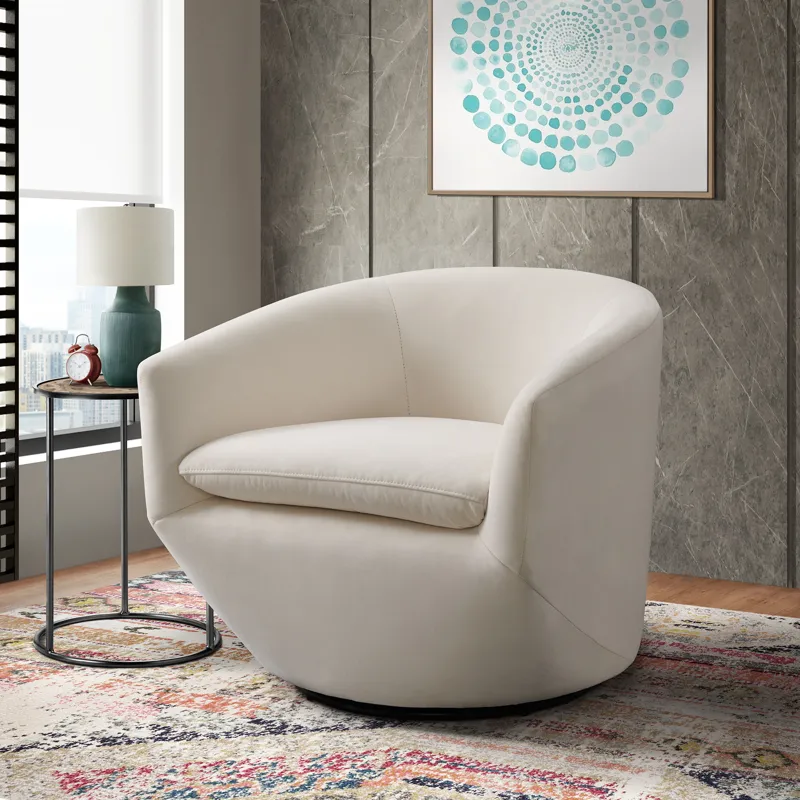Dior Swivel Chair in Napoli White