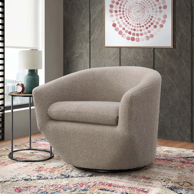 Dior Swivel Chair in Feather Tan