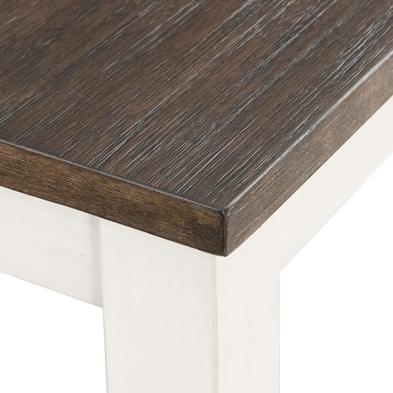 Martin 6 Pc Dining set (Table+ 4 + Bench) (Dark Brown Top - White Base)