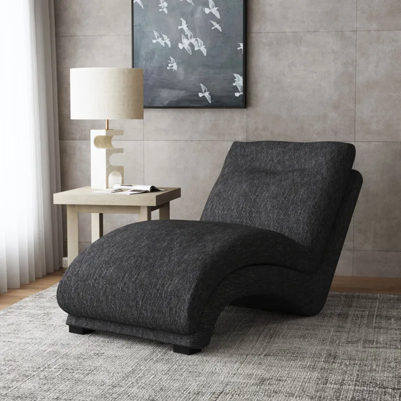 Dominick II Chaise in Zaftag Ebony