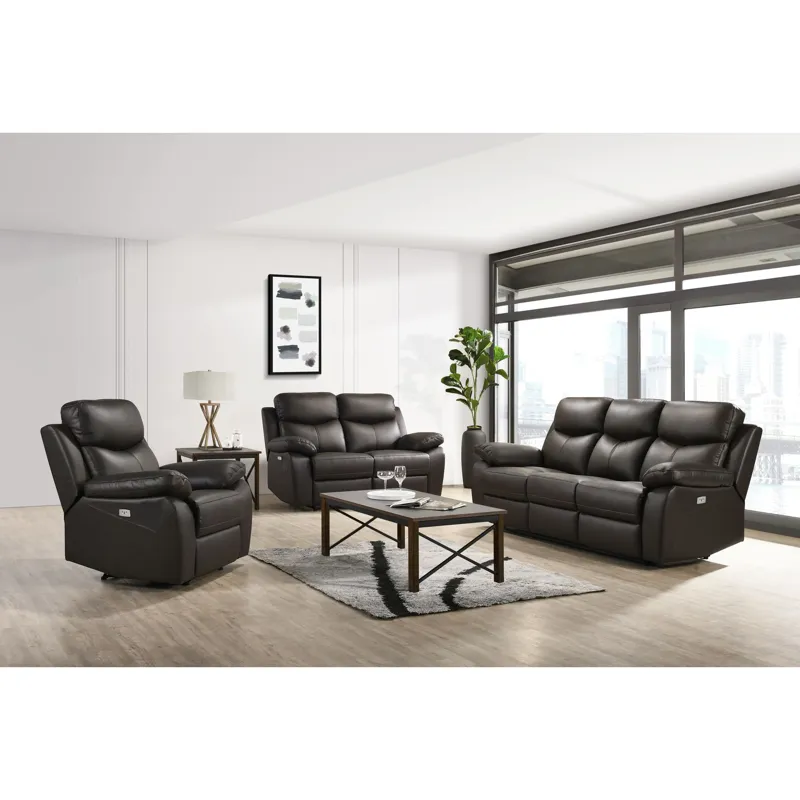 Dryden Power Motion Loveseat W/Console in Aviarah Brown