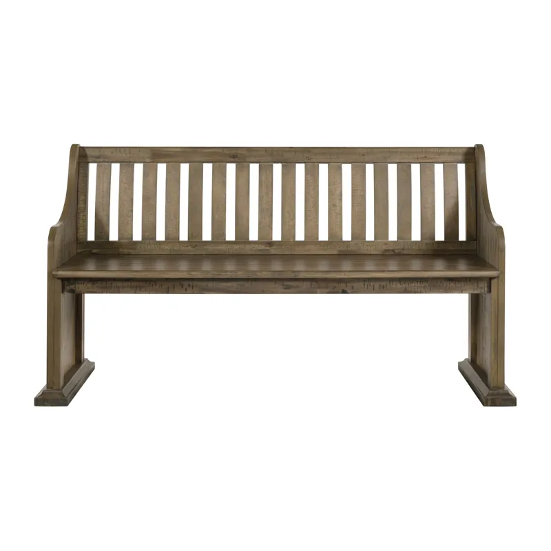 Stone Pew Bench Gray Finish