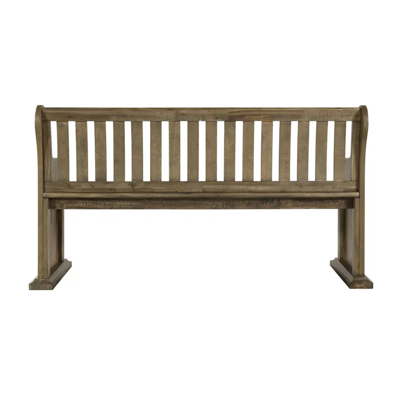 Stone Pew Bench Gray Finish