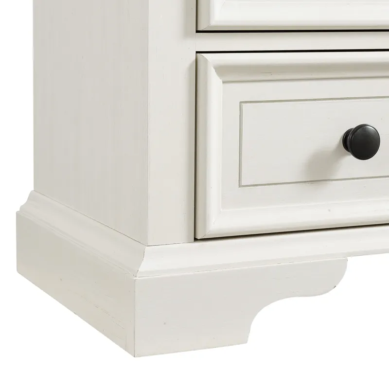 Eastwood Youth Dresser and Mirror Set in Brown and Off-White