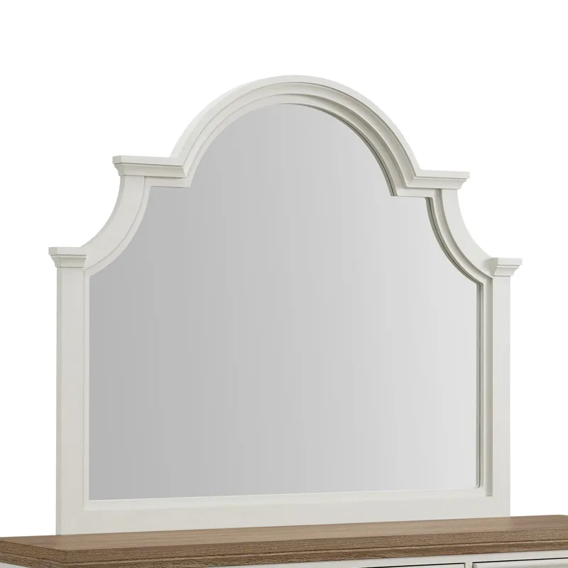 Eastwood Youth Dresser and Mirror Set in Brown and Off-White