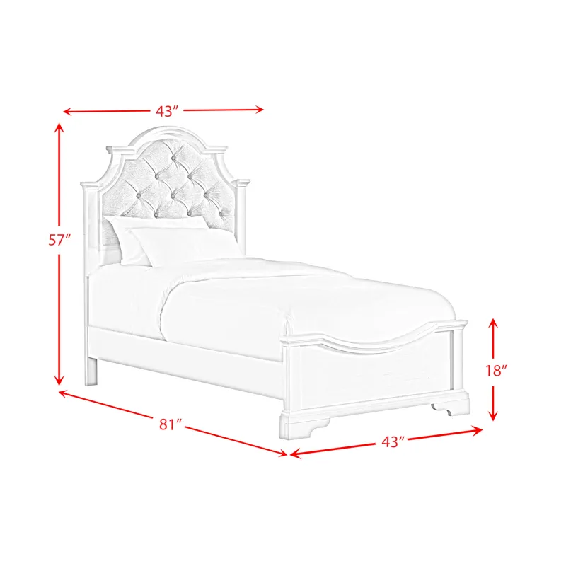 Eastwood Youth Twin UPH Bed in Off-White