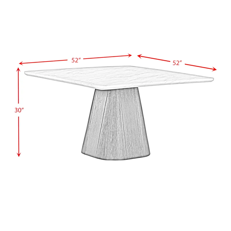 Edison Square Dining Table in White and Black