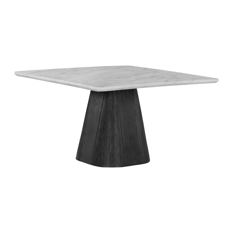 Edison Square Dining Table in White and Black