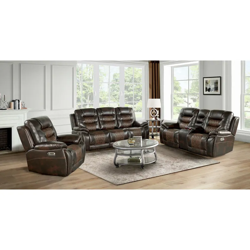 El Camino Power Motion Recliner with Power Headrest in Marietta Brown