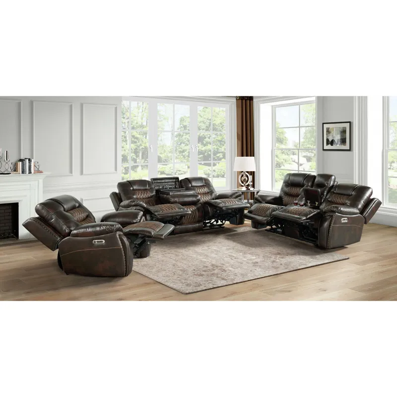 El Camino Power Motion Recliner with Power Headrest in Marietta Brown
