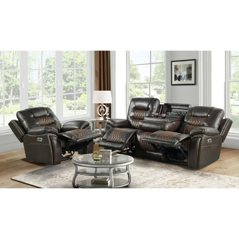 El Camino Power Motion Recliner with Power Headrest in Marietta Brown