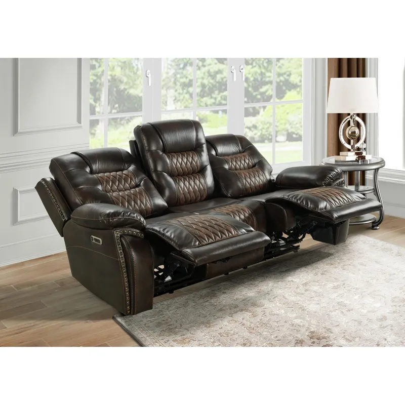 El Camino Power Motion Sofa with Power Headrest in Marietta Brown