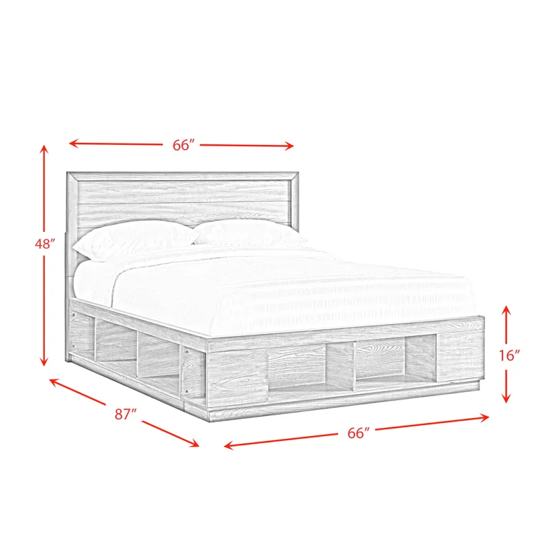 Elation King Storage Bed Complete (Cubby Storage)