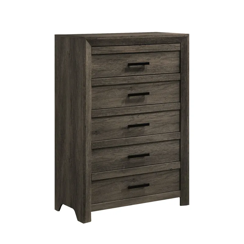 Eleanor 5-Drawer Chest in Mocha Grey